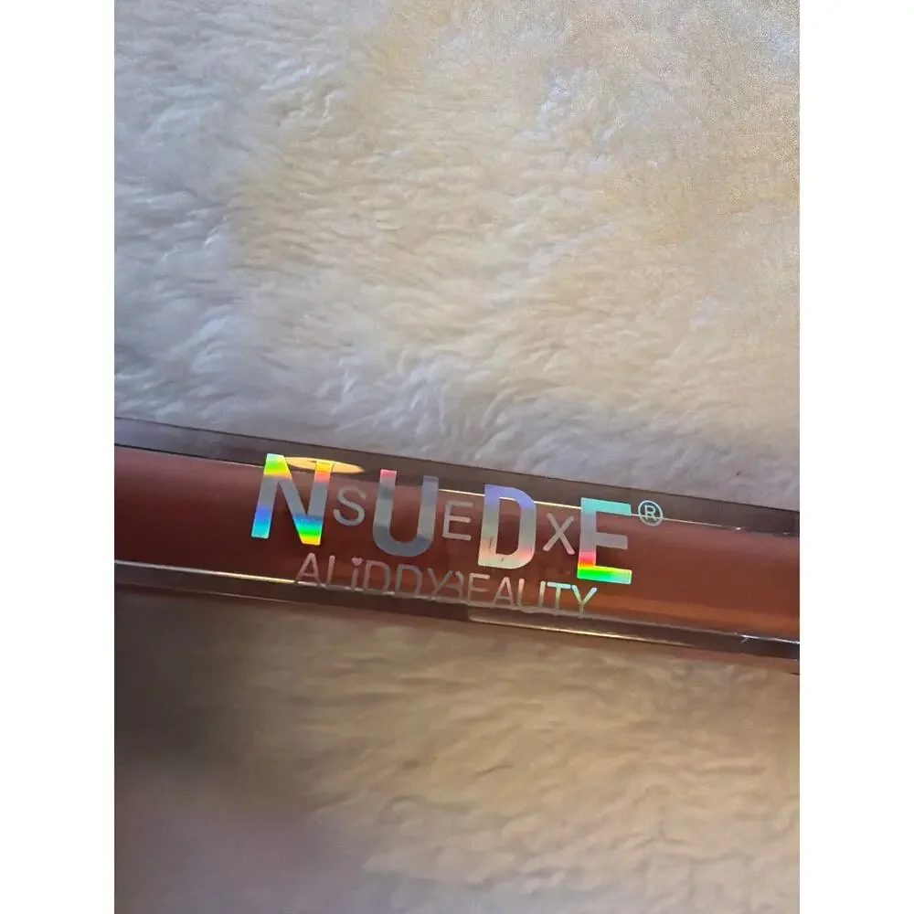 Aliddy Beauty NSUEDXE Nude Liquid Lipstick Lip Gloss Rose Gold Glitter Cap